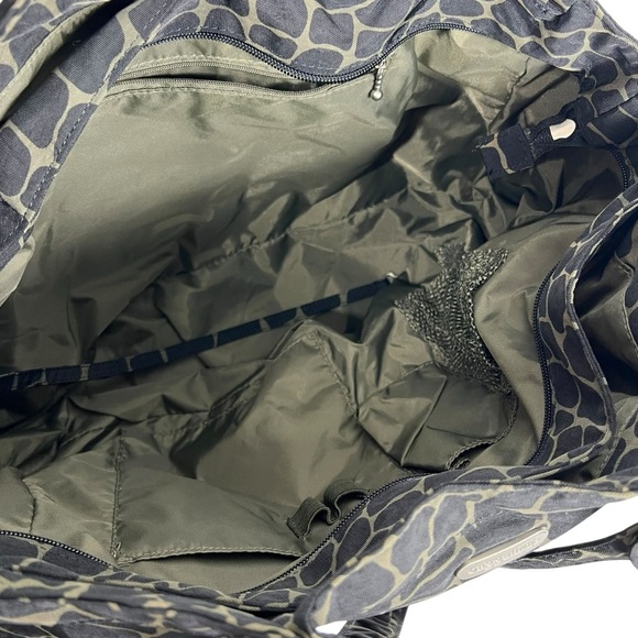 BAGGALLINI Black Cheetah Animal Print Nylon Tote with Silver Hardware - Picture 3 of 9